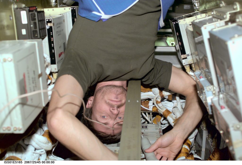 Bei der Arbeit: Sergej Krikaljow in der Schwerelosigkeit der ISS. © Nasa Bei der Arbeit: Sergej Krikaljow in der Schwerelosigkeit der ISS. © Nasa